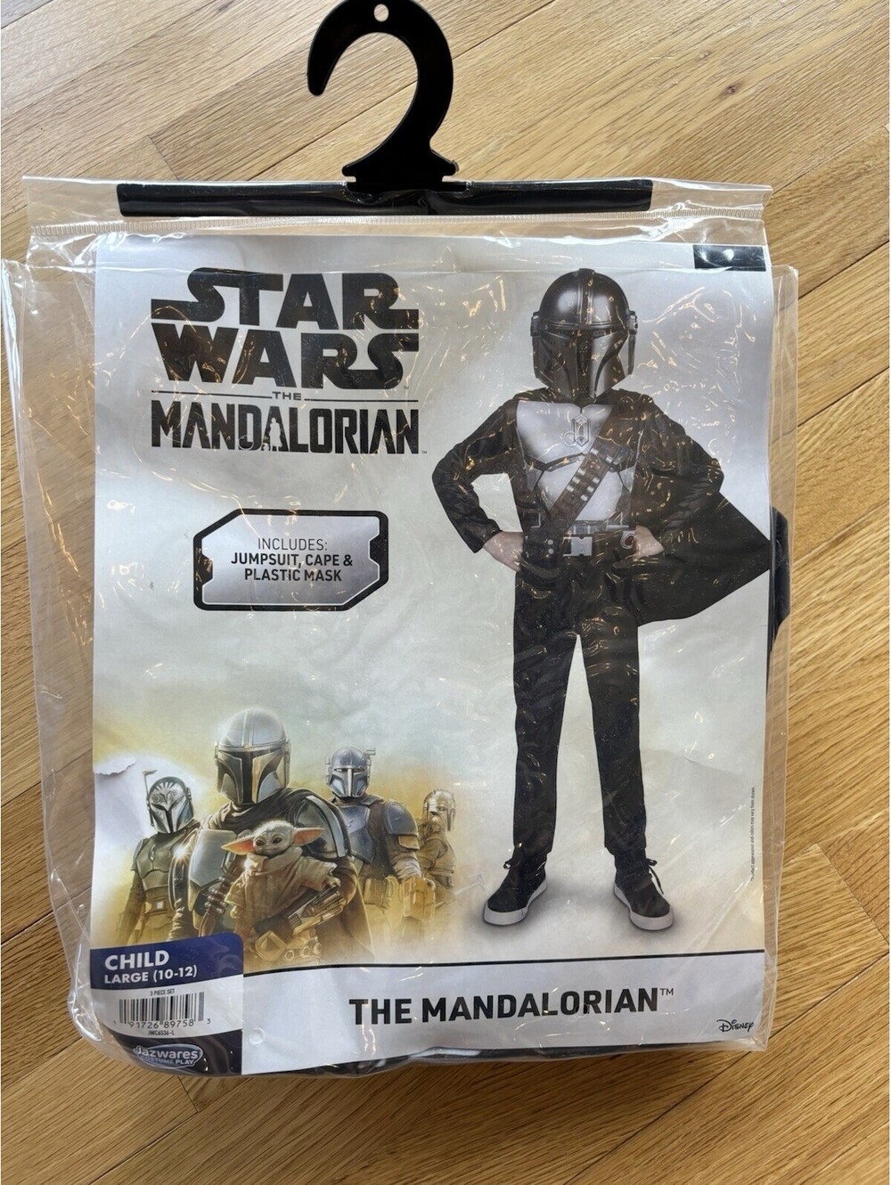 Star Wars The Mandalorian Child Large 10-12 Costume Disney NEW Outfit Mask Cape